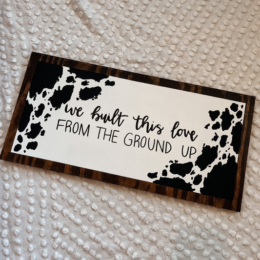 Custom Black Cow Print Sign