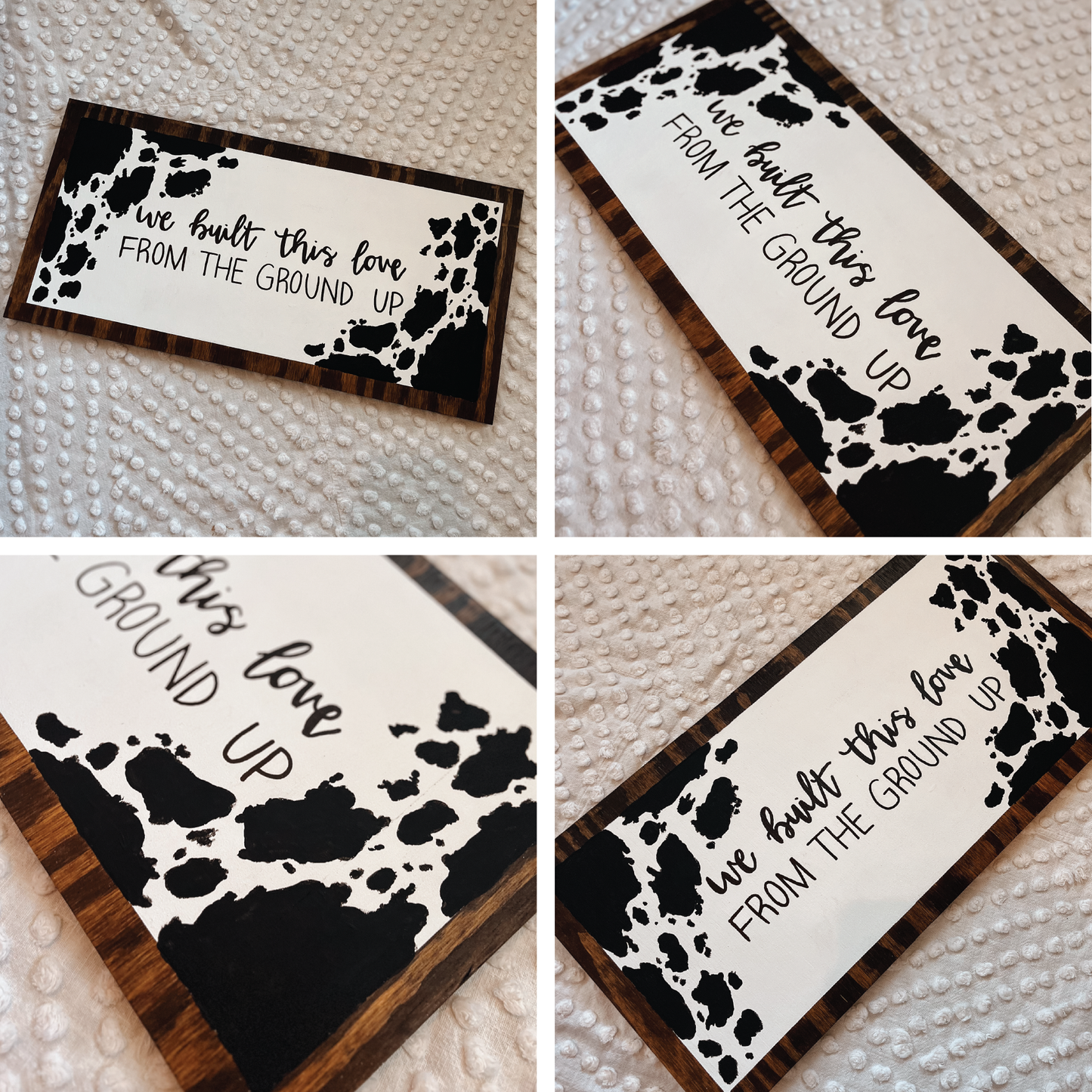 Custom Black Cow Print Sign