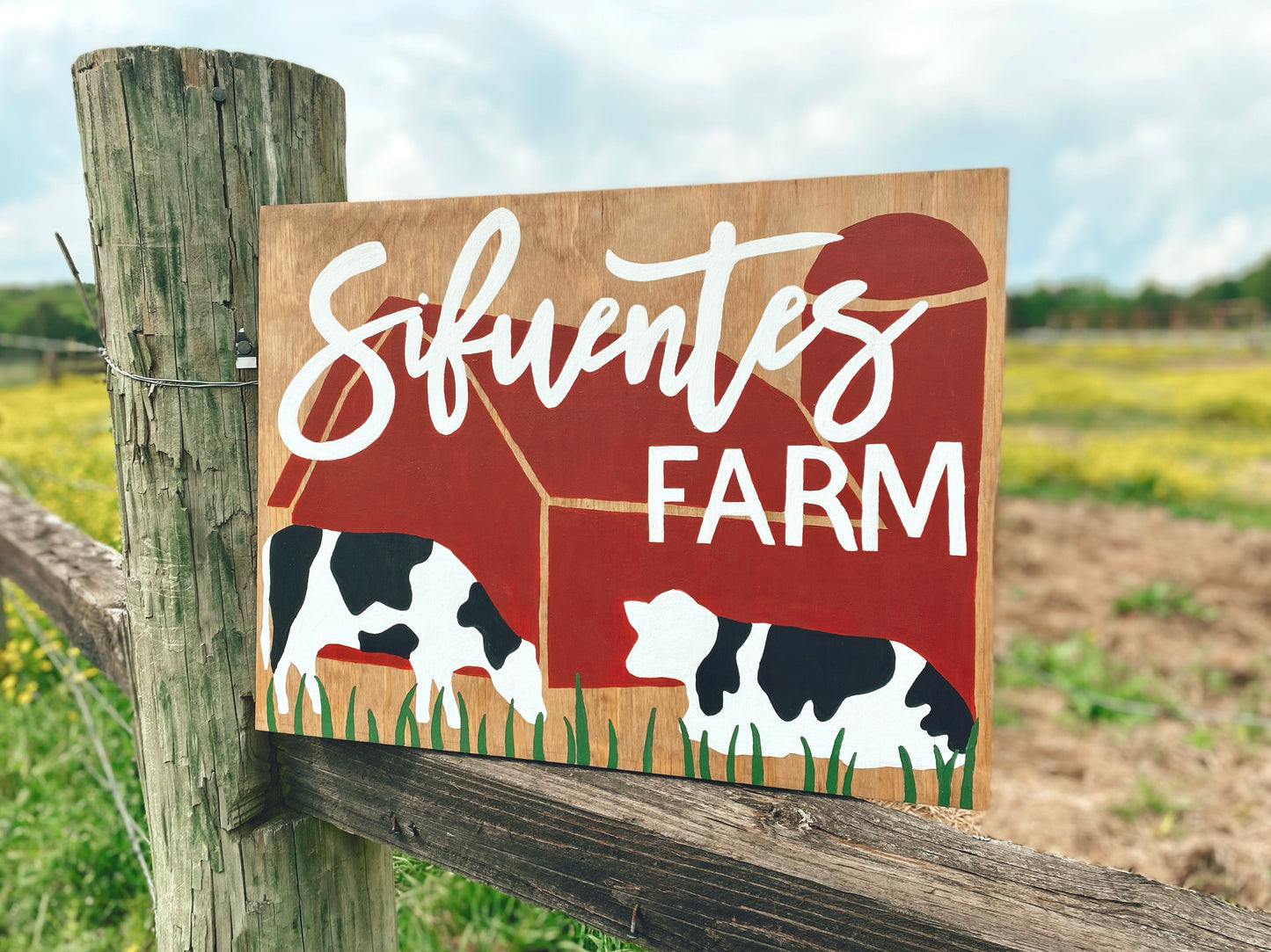 Cow & Barn Nursery Sign