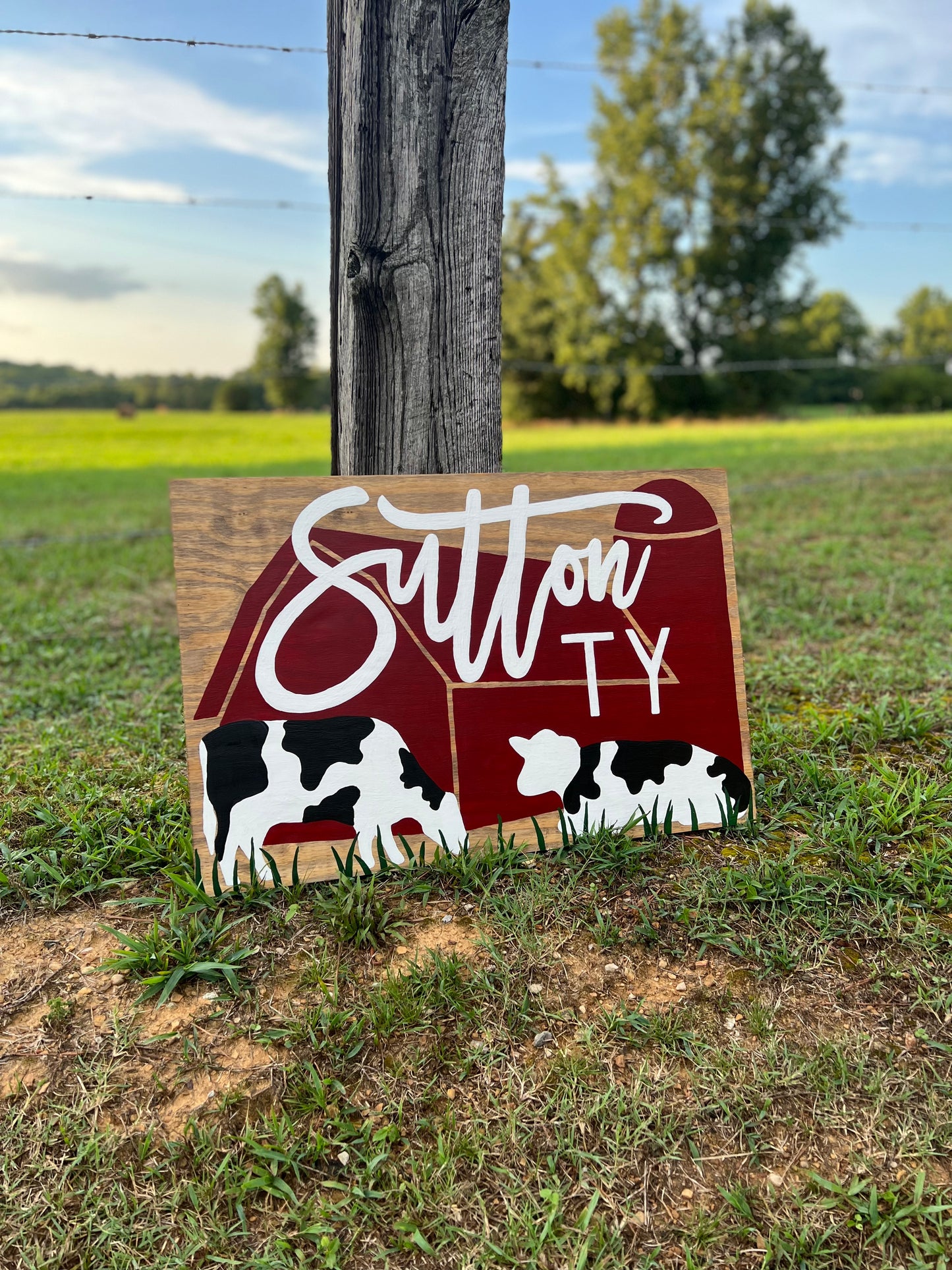 Cow & Barn Nursery Sign