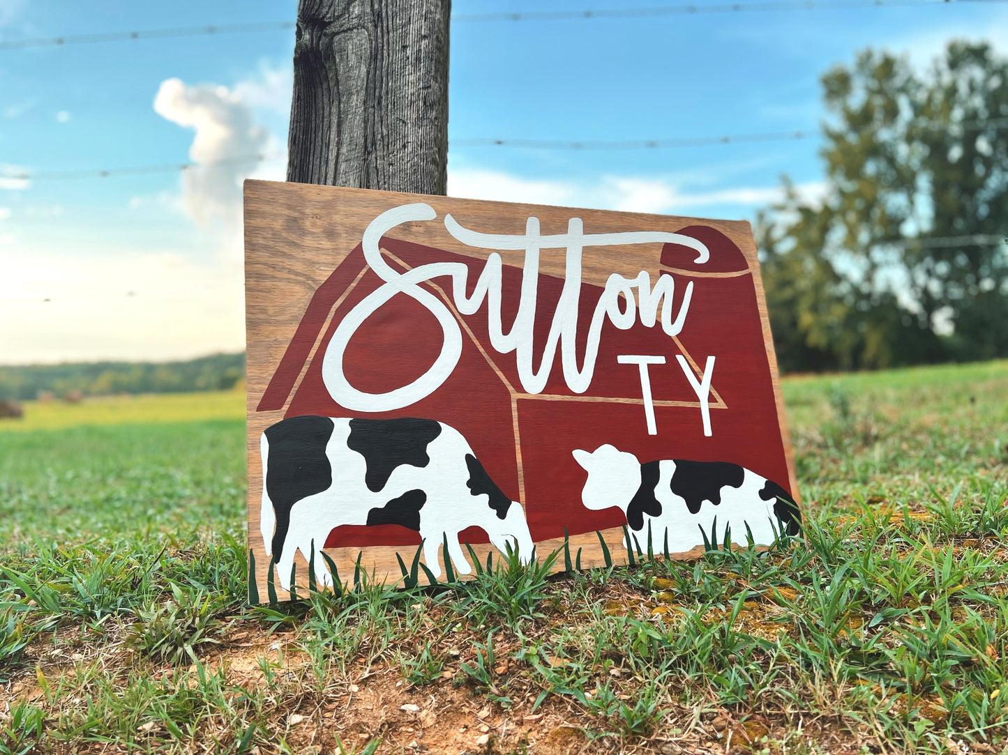 Cow & Barn Nursery Sign