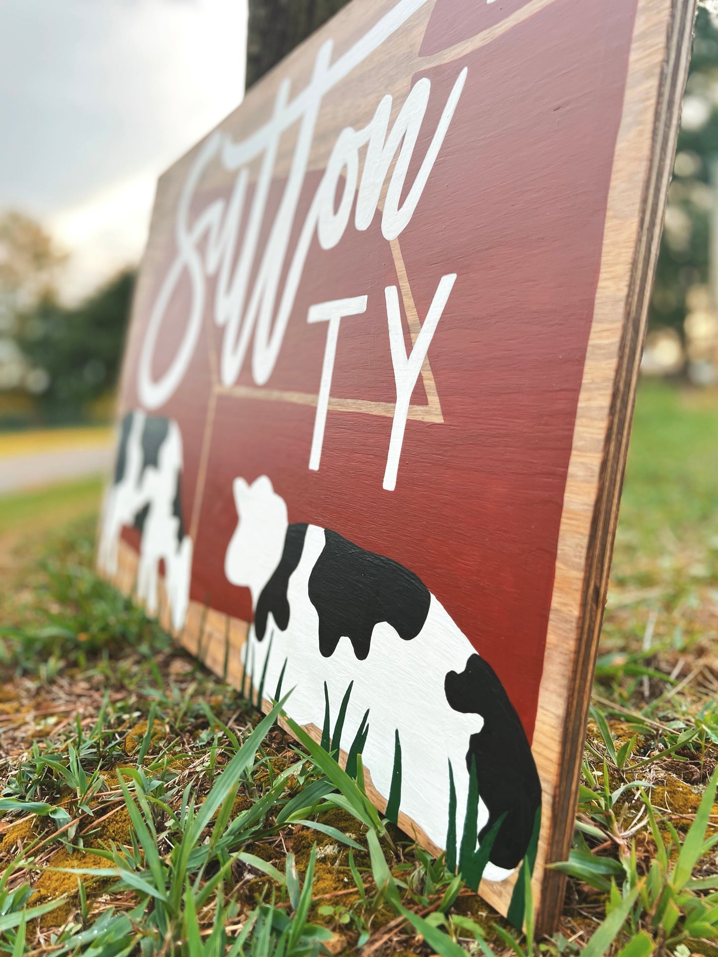 Cow & Barn Nursery Sign